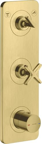 hansgrohe AXOR Citterio E Thermostatmodul Unterputz 38 x 12 für 2 Verbraucher, 36703950, Farbe: Brushed Brass