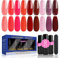 Lavender Violets 13 Pcs Gel Nail Polish Set Dark Red Wine Plum Red Brown Sparkle Silver Shimmer Valentine UV LED Nail Varnish Nail Art Gift DIY Home for Wome Lady C652