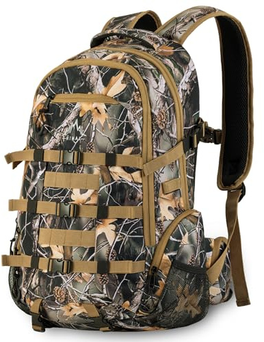 GoHimal Hunting Backpack with Bow Holder, 30L Water-proof Camo Daypack for Men, 600D Fabric Hunting Gear for Deer Bowhunting