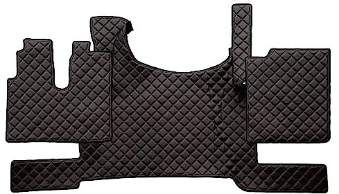 F-CORE Volle Deckung Fußmatten LKW für Man TGX 03.21- Ohne Bodenbremse SCHWARZ/ROT