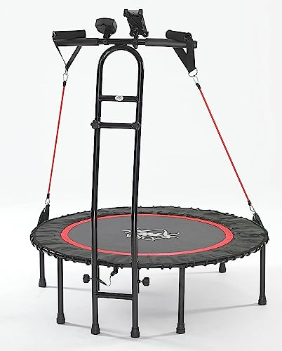 Fitnesstrampolin 2.0, mit Sprungzähler, NEU - die Trampolin-Innovation,Widerstandsbänder, DVD, Handyhalterung