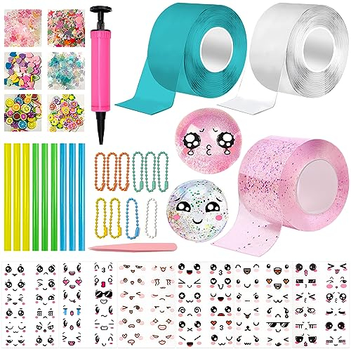 YumSur Nano Tape Bubbles Kit, Doppelseitiges Klebeband Set für Blow Bubbles, Magie Nano Klebeband Set,Elastic Bubble DIY Craft Kit, Gastgeschenke und Geschenke für Mädchen, Jungen, Kinder, Erwachsene