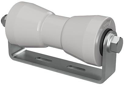 SUPROD Polyurethan Kielrolle mit Halter Sliprolle Bootstrailer Sliphilfe verzinkt 180 mm, grau