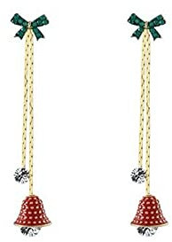 TONZN Ohrringe Damen Mode 925 Silber Nadel Weihnachtsglocke Anhänger Ohrringe Quaste Mode Damen Schmuck Niedliche Ohrringe mit Schleife Ohrringe für Frauen