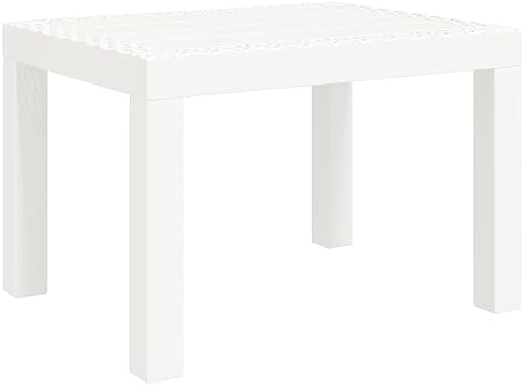 vidaXL Gartentisch, Couchtisch Beistelltisch für Garten Balkon Terrasse, Terrassentisch Balkontisch Gartenmöbel, Weiß 59x47x40cm PP