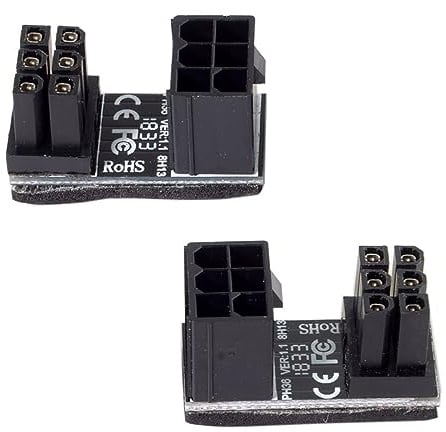 xiwai ATX 6-Pin-Buchse auf 6-Pin-Stecker, 180 Grad abgewinkelter Stromadapter für Desktop-Grafikkarten