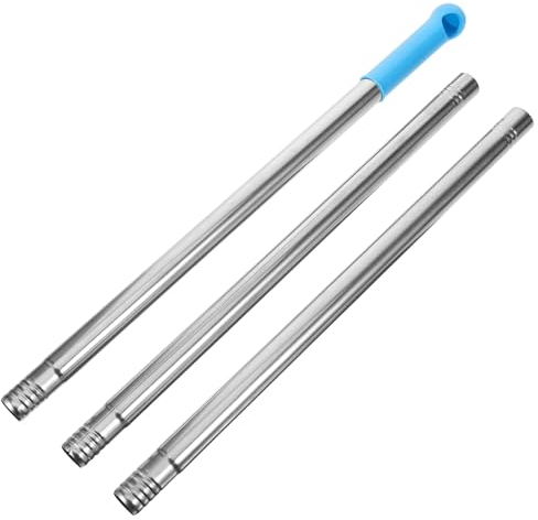 JECOMPRIS Reemplazo De Poste De Escoba De Metal Varillas De Escoba De Acero Inoxidable Varillas De Rosca A Tope Extensión De Escoba Palo De Limpieza Recogedor Trapeadores De Piso Accesorios