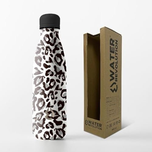water revolution Botella Leopardo 500ml, Juventud Unisex, Multicolor (Multicolor), Talla Única