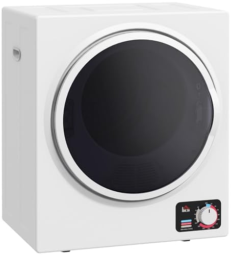 HOMCOM Sèche-Linge Électrique portable 850W, capacité 33L avec 4 modes de fonctionnement, acier inoxydable, dim. 49L x 40,5l x 60H cm