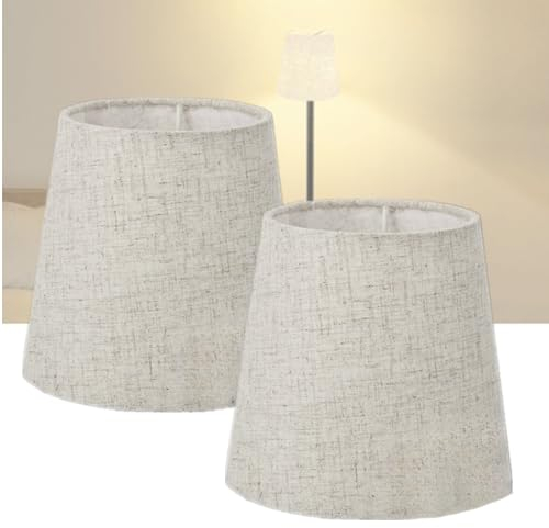 bangminda 2 Piezas Pantalla de Lámpara Pantalla de Tela para Lámpara de Mesa Lámpara de Araña Pantallas de Luz de Noche Pantalla de Lino para Lámpara Pared Lámpara Pie 15x14x11cm