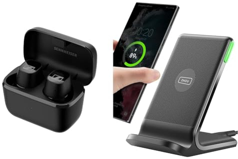 Sennheiser CX Plus True Wireless–Bluetooth-In-Ear-Kopfhörer: Musikhören und Telefonieren mit Active Noise Cancellation & INIU Wireless Charger Stand