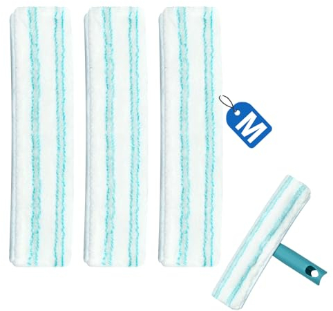 GFRED 3 Piezas Almohadilla de Limpieza Compatibles con Leifheit Recambio Limpiacristales para Window Washer M Almohadillas Limpiadoras de Repuesto Adecuadas para Ventanas