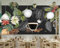 Fototapete 3D Effekt 3D Tapete Handgezeichnete Kaffeebohnen Auf Der Tafel Fototapete Wandgemälde Vlies Wohnzimmer Schlafzimmer Flur Wanddekoration 450(W) X315(H) Cm