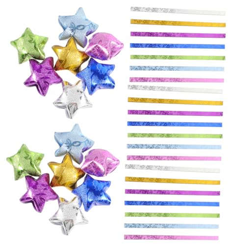 VILLFUL 140stücke Dekorative Origami Papier Sterne Papierstreifen Bunte Origami Sterne Faltpapier Für Party Heimdekoration
