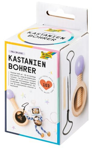 NEU Kastanienbohrer Set, 1 Halter aus Holz inkl. 2x Handbohrer und 100 Zahnstocher