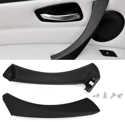 ohbien Left Side Door Panel Handle Pull Trim for BMW 3 Series E90/E91 316 318 320 325 328 330 335, Car Inner Door Pull Handle Trim with Screws Passenger Door Side Handle Cover Trim