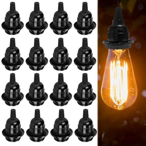 16 Pièces Douille E27, Douille Ampoule en Bakélite, Noir Douilles E27 Universelles, Culot Baïonnette E27 Douille De Lampe, Ampoule Douille pour Café Restaurant Cuisine