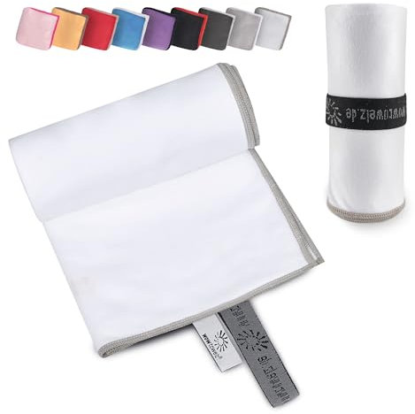 Wowtowelz Asciugamano in microfibra (bianco, 180 x 110 cm)