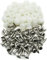 Kit di 100 tasselli in plastica argentata per cerniere dentate, apertura filettatura, viti in plastica (4 x 10 mm)
