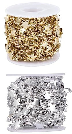 ABOOFAN 2rollen Kunststoffperlen Saiten Hängender Anhänger Weihnachten Perlen Perlenketten-Ornament DIY Hochzeitsanhänger Perlenkette Zum Aufhängen Girlanden-dekor-perlenkette