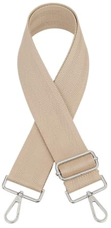 Blausky Taschengurte zum Wechseln,Taschenband Verstellbarer Schultergurt 75-130cm Schulterriemen 5cm Breit Taschengurt mit Silber Karabiner Ersatz Gurt Band Damen für Umhängetasche,Khaki