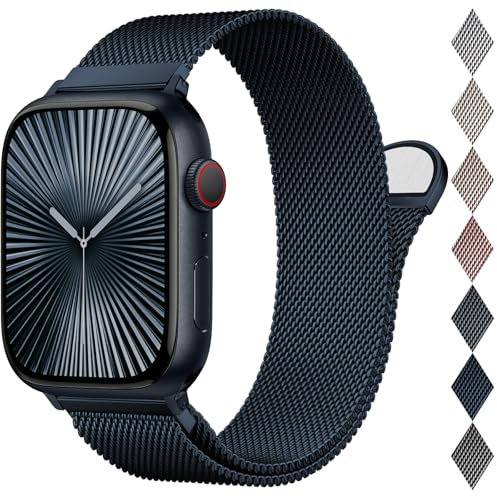 EPULY Milanaise Ersatzarmband Kompatibel mit Apple Watch Armband 46mm 45mm 44mm 42mm 49mm 41mm 40mm 38mm, Magnetische Metall Edelstahl Armbänder für iWatch Series 10 9 8 7 6 5 4 3 SE Ultra 2 1