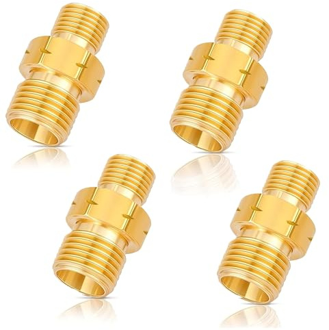 4 Stück Messing Gasschlauch Verbinder Doppelnippel DN8 X DN10, 1/4 Rechts auf 3/8 Links AG Doppelnippel Kupplung Propan Acetylen Gasschlauch Außengewinde,Propan Acetylen Kupplung Schlauch Messing