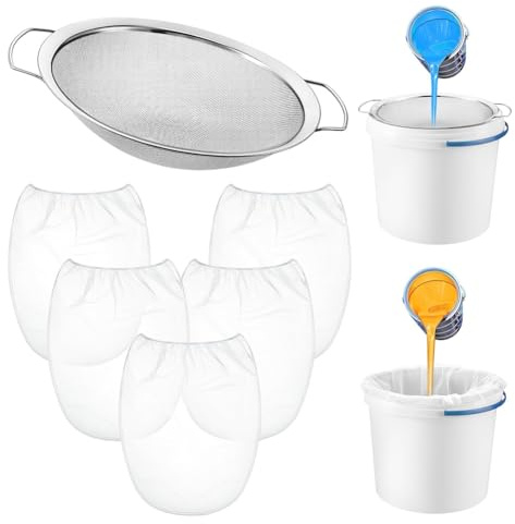 Harewtwy 5 Gallon Paint Strainer Bag Nylon Filter Bag 60 Mesh Stainless Steel Paint Filter for Latex Hydroponics Gardening