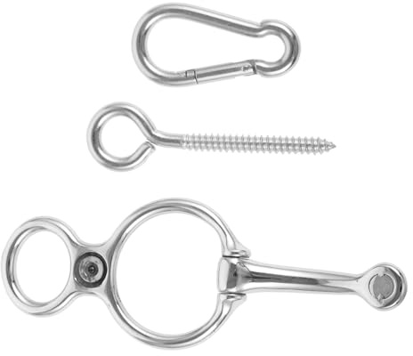 TOGEVAL Edelstahl Pferde tie Ring Pferdehalter Sicheres Anbinden für Stall und Training Robust und Einfach zu Befestigen für Vielseitige Reitanwendungen