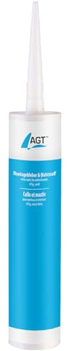 AGT Styroporkleber: Montagekleber & Dichtstoff, extra-stark, für außen & innen, 475g, weiß (Kleber für Styropor, Montagekleber geruchlos, Dichtung)