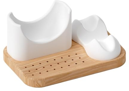 perfk Porte-Embouts de Ponceuse à Ongles 24 Trous, Boîte de Perceuse à Ongles, Support de Forets à Ongles 3 en 1, Base en Bois, Organisateur d'outils pour Manucure, Salon de Beauté, Domicile