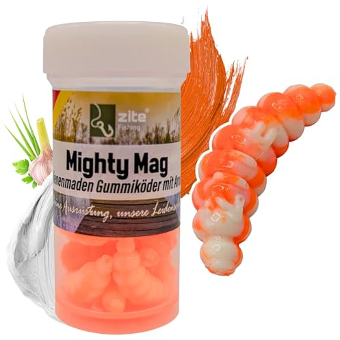 Zite Fishing Mighty Mag Mix 12 STK - Bienenmaden Imitat 2,8cm Forellenköder | Neuheiten – Gummiköder Forellen-Angeln - Phthalatfrei mit Aroma, Forellen Köder