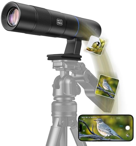 APEXEL 45X Hochleistungs-Objektiv für Smartphones, Digitale Drahtlose Telefonkamera mit APP-Steuerung, Tragbares Teleskop für Vogelbeobachtung, Wildlife, Reisen, Sport