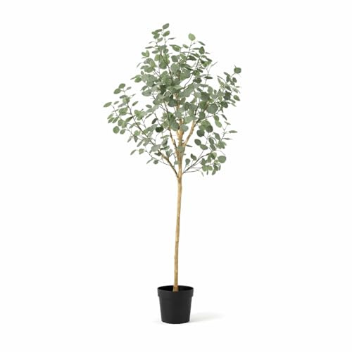 Eukalyptus Kunstpflanze 180cm – Großer Eucalyptus Baum Deko Pflanze – Pflegefreie Zimmerpflanze für Wohnzimmer Büro & Empfangsbereich