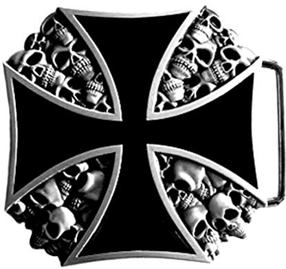 Piratenladen Buckle Eisernes Kreuz, Totenkopf, Skull, Gürtelschnalle