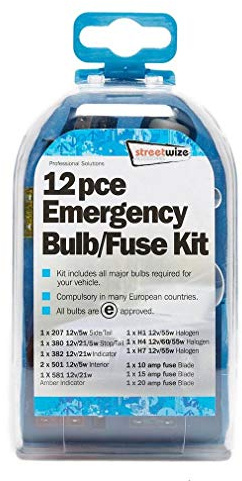 Streetwize SWBK1 Emergency Bulb and Fuse Kit (12 Pieces)