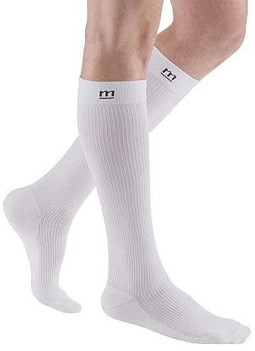 medi mediven active Kompressionsstrümpfe | Kompressions-Kniestrümpfe mit Fersenverstärkung | KKL 2 | Weiß | Größe: III | Geschl. Spitze | Normal
