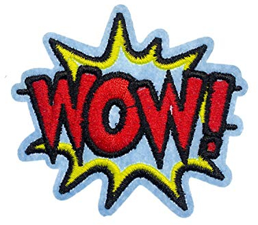 Miniblings Wow! Comic Sprechblase Bügelbild Aufnäher Aufbügler 6x7cm Pop-Art Patch Bügelbild I Kinder Bügelflicken Patches zum Aufbügeln