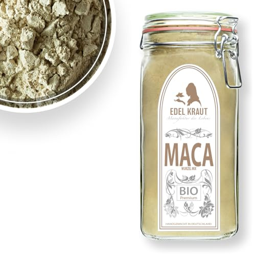 Maca Mix Pulver BIO aus Peru im Premium XXL Glas | Premium Maca Wurzel Pulver (Schwarz, Rot & Gelb) - Maca gemahlen