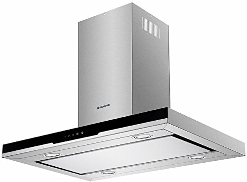 Hoover HDSVI985B A Rated Island Cooker Hood - Stainless Steel / Black Glass