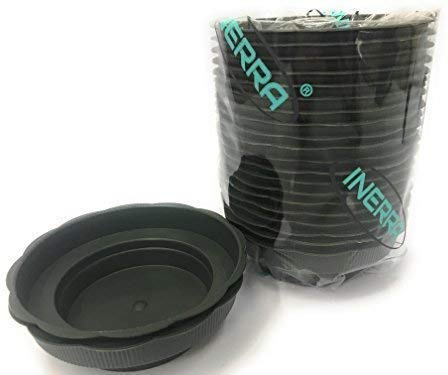 INERRA Floral Junior Bowls - Green Round Plastic Florist Dishes for Foam Cylinders (Pack of 5 Bowls)