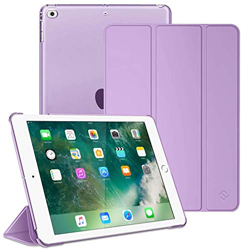 Fintie Funda Compatible con iPad 9.7 (6.ª Gen 2018/5.ª Gen 2017), iPad Air 2 (2014) / Air (2013) - Trasera Transparente Carcasa Ligera con Auto-Reposo/Activación, Lavanda