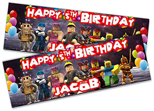 x2 Personalised Birthday Banner Children Kids Party Decoration Poster 21 (Small 3ft x 1ft)