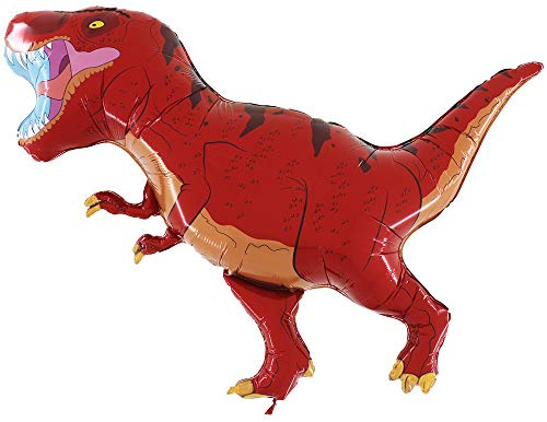 Grabo Mylar-förmiger Ballon in T-Rex-Form. Rot, 100 cm
