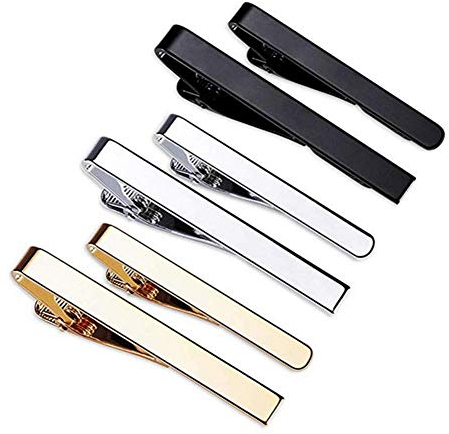 Pinces à Cravate,6 Pièces Pince à Cravate pour Homme Cravate Bar Clips Set pour Les Pinces d'affaires de Mariage Pince à Cravate Skinny