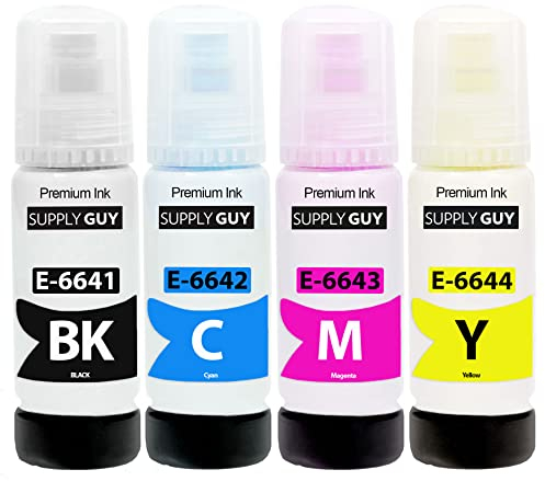 Supply Guy Ink compatible with Epson 664 for EcoTank ET 14000 2550 2650 4500 L100 L110 L1300 L200 L210 L300 L3050 L3060 L3070 L310 L355 L361 L365 L382 L385 L386 L455 L485 L486 L555 L565 (4x 70 ml)