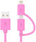 Apple MFi Certified 2 in 1 iPhone Charger Lightning Cable and Micro USB to USB Charger Cord, Compatible iPhone X, 8, 8 Plus,7 Plus, Android Data Cable 2 in 1 Pink(6FT)