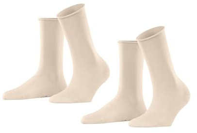 ESPRIT Basic Pure 2-Pack W SO cotone tinta unita confezione di 2 paia, Calzini Donna, Rosa (Orchid 8985), 35-38