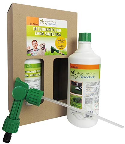 VERDELOOK Kit detergente concentrato per prato artificiale con erogatore, confezione da 2 pezzi