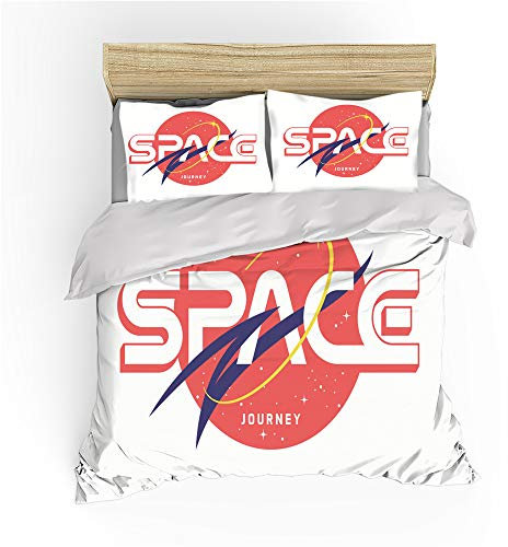 NICHIYO NASA Bettwäsche-Set – Bettbezug und Kissenbezug, Mikrofaser, 3D-Digitaldruck, dreiteilige Bettwäsche (Bettbezug + Kissenbezüge) (8, Einzelbett 135 x 200 cm)